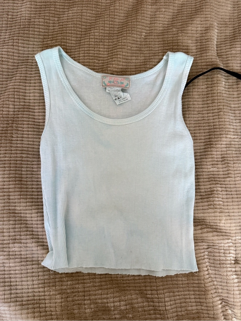 F&F Pale Blue Ribbed Scoop Neck Tank